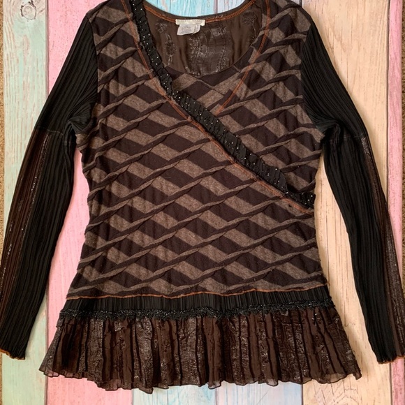 Alberto Makali long sleeve v neck sweater top size xl - Picture 2 of 8